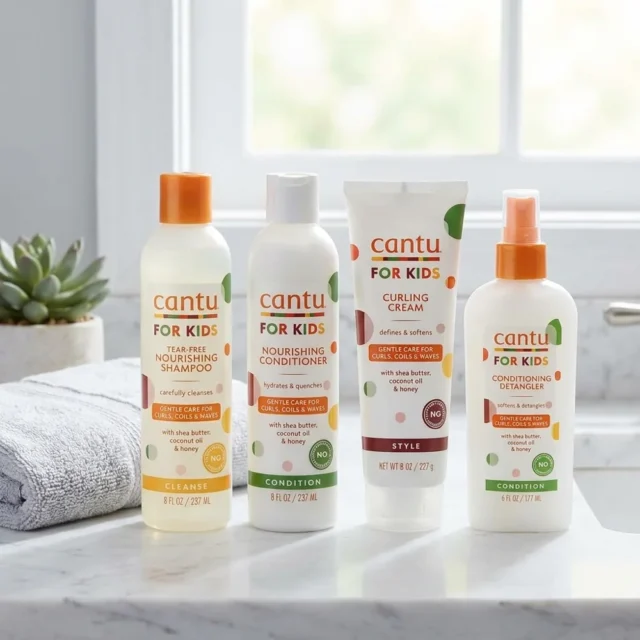 Cantu Care for Kids set de 4: champú, acondicionador, desenredante y crema de rizos